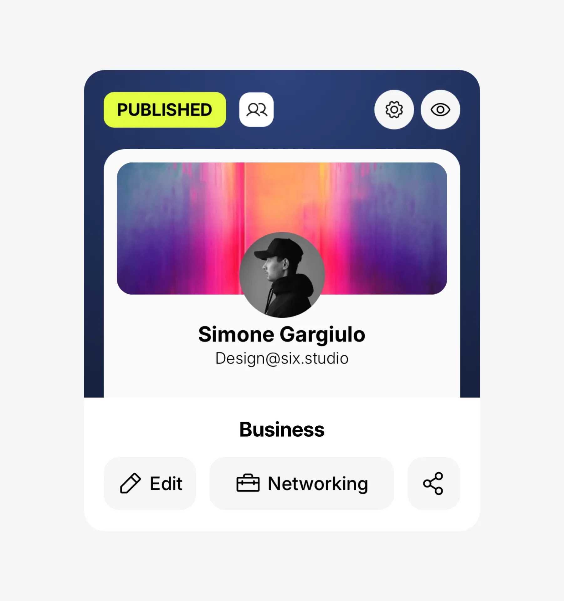 Digital business card profile